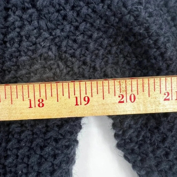 ZARA KNIT Bow Tie Back Chunky Sweater Size M Navy Keyhole Long Sleeve - Picture 5 of 13